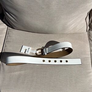 Michael Kors White Leather Belt Large